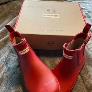 Hunter Red Chelsea Rain Boots
